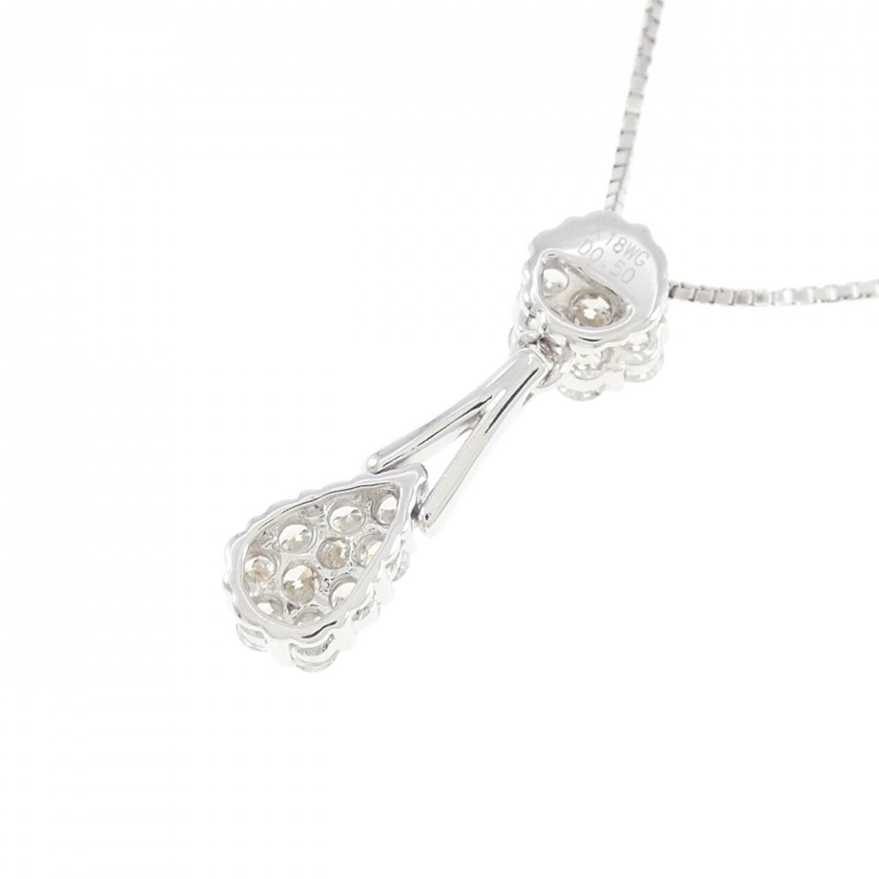 K18WG ダイヤモンド ネックレス 0.50CT