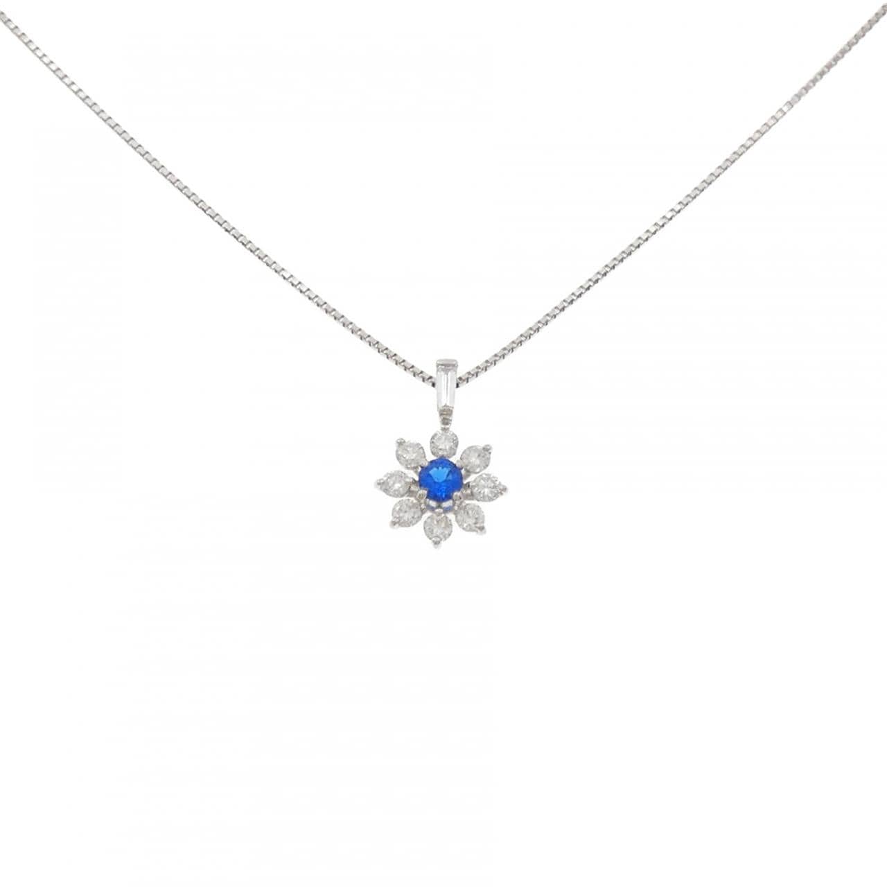 PT900/PT850 フラワー アウイナイト ネックレス 0.08CT