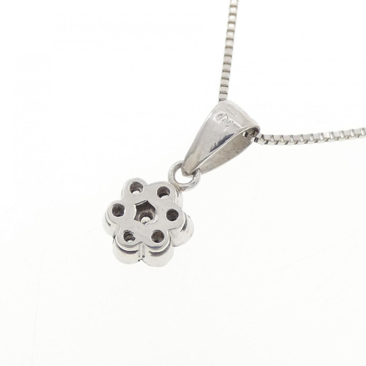 PM/PT850 フラワー ダイヤモンド ネックレス 0.12CT