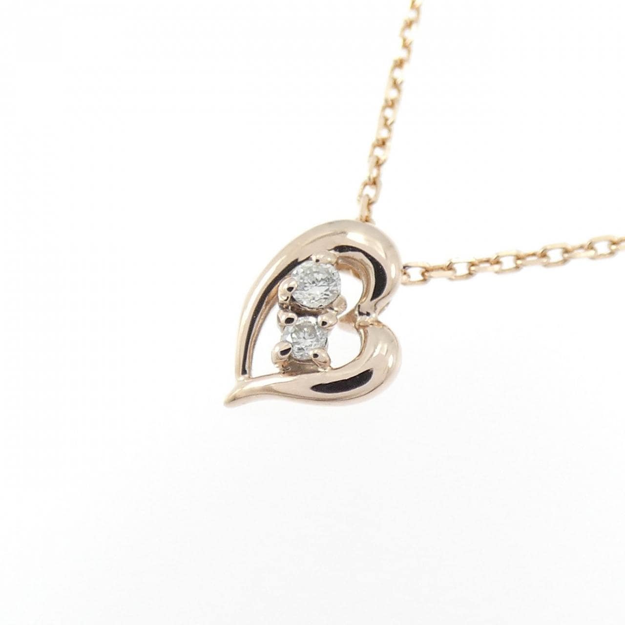 K10PG ハート ダイヤモンド ネックレス 0.02CT