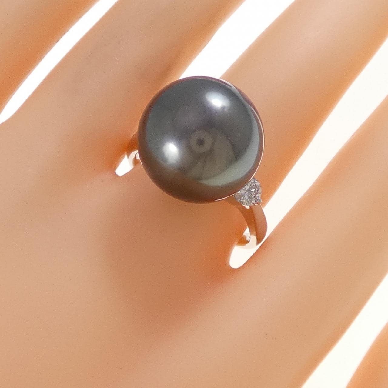 PT900 黒蝶パール リング 15.3mm