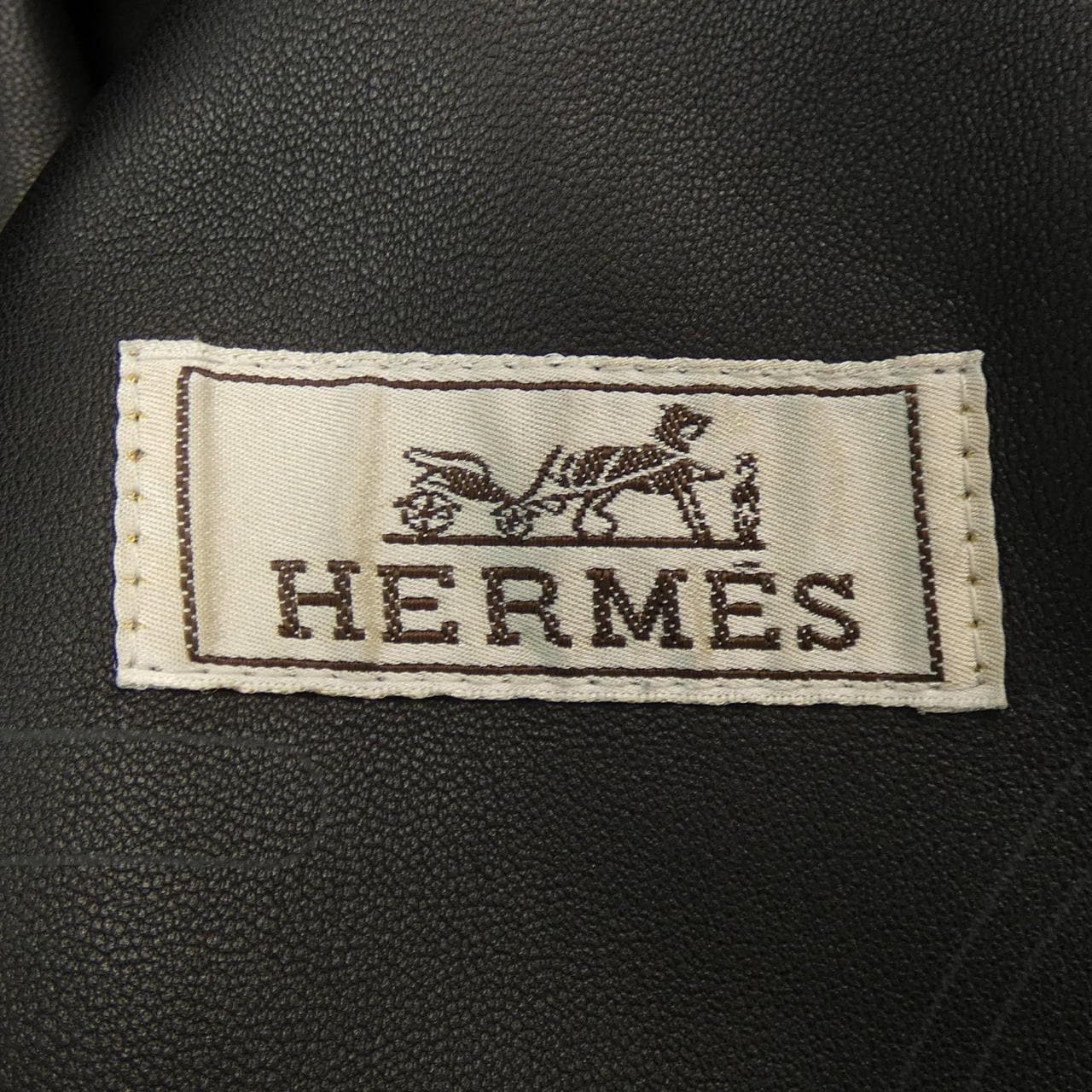 HERMES leather coat