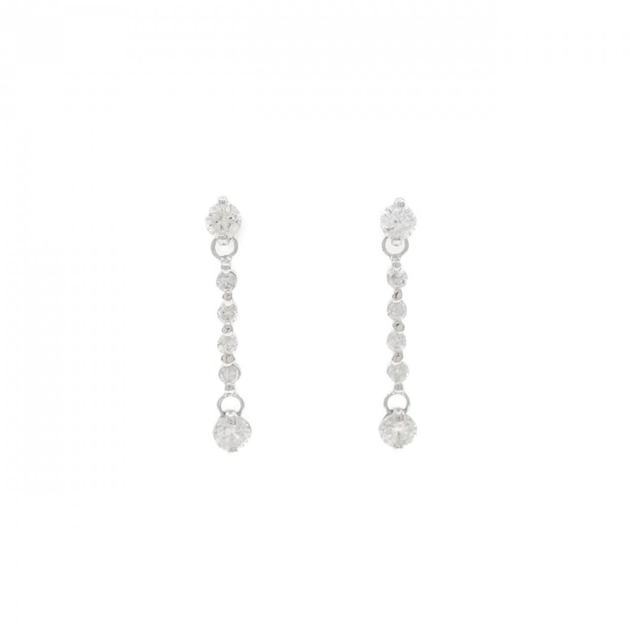 K18WG ダイヤモンド ピアス 0.70CT