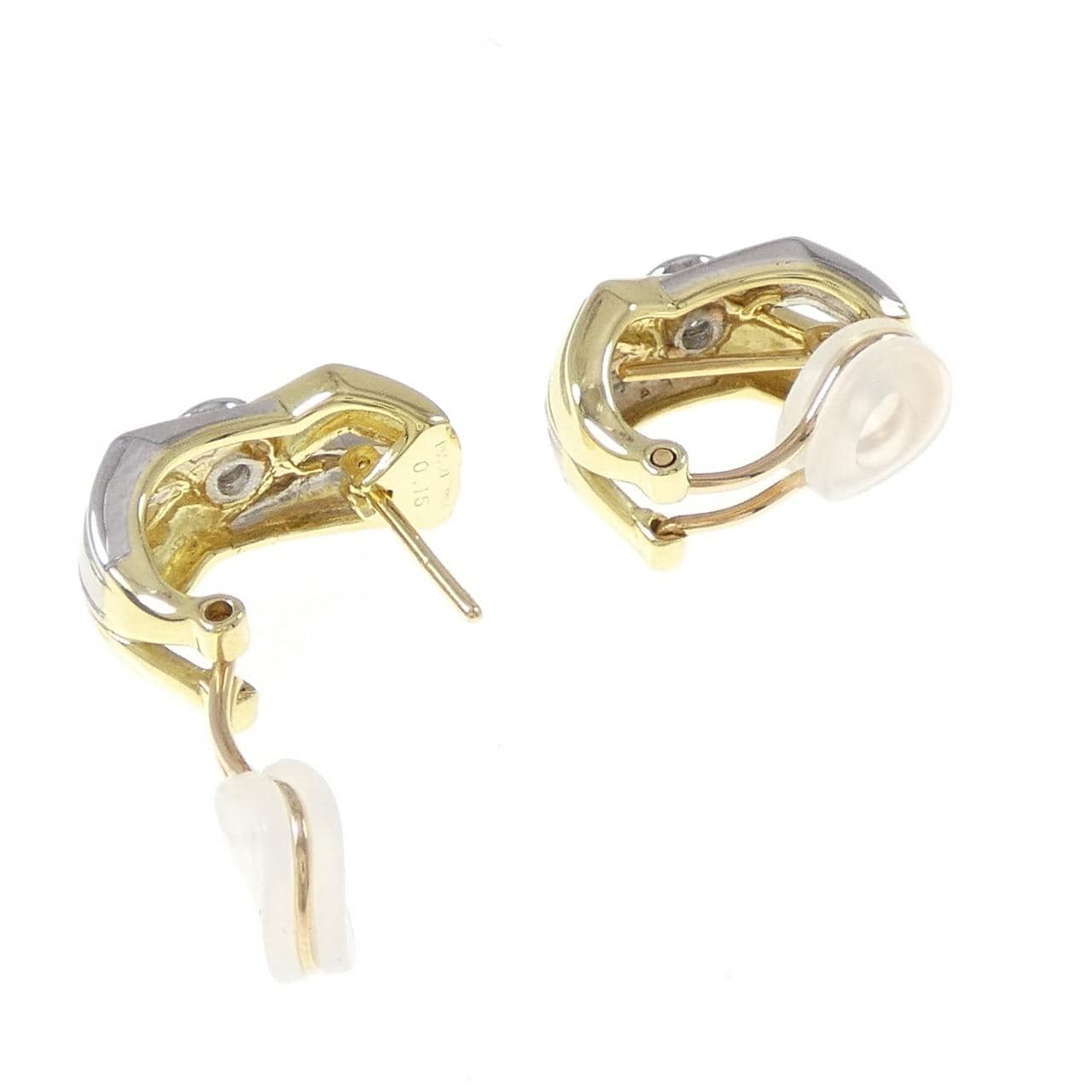 K18YG/PT900鑽石耳環/耳夹0.30CT