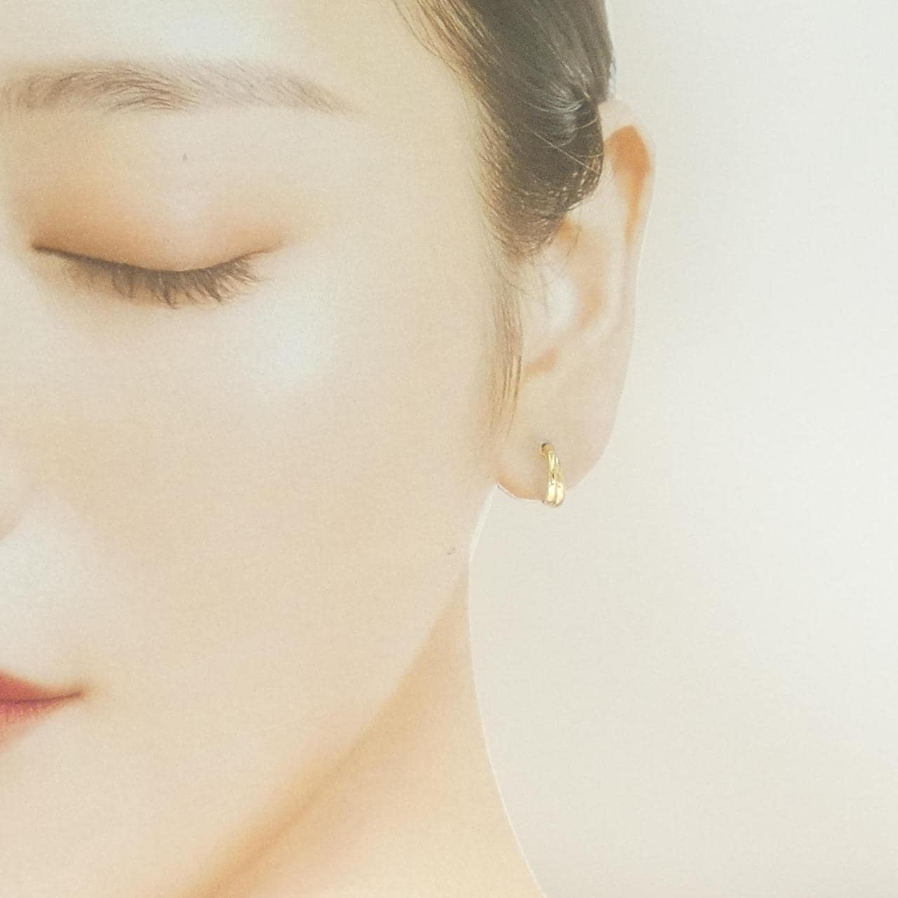 K18YG フープ ピアス