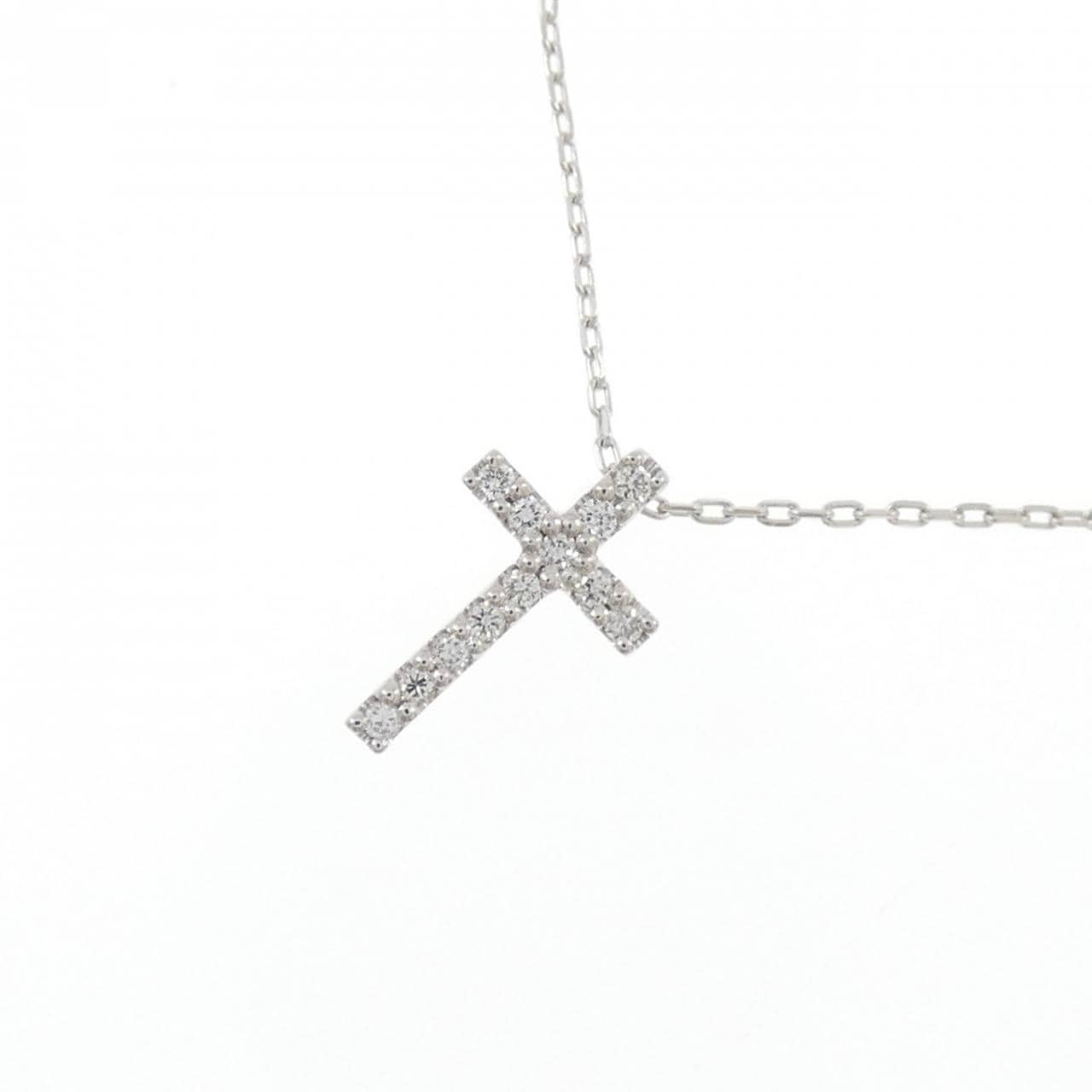 スタージュエリー クロス ダイヤモンド ネックレス 0.03CT