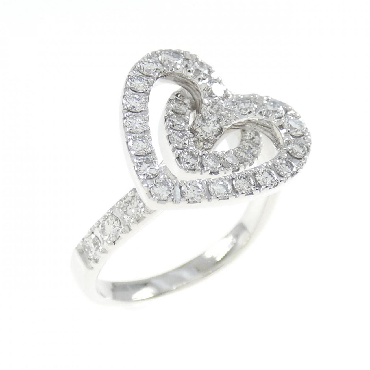 K18WG heart Diamond ring 0.75CT