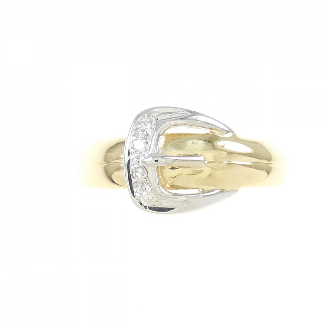 K18YG/K18WG ベルト ダイヤモンド リング 0.04CT