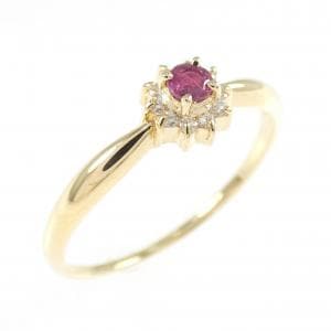 K18YG ルビー リング