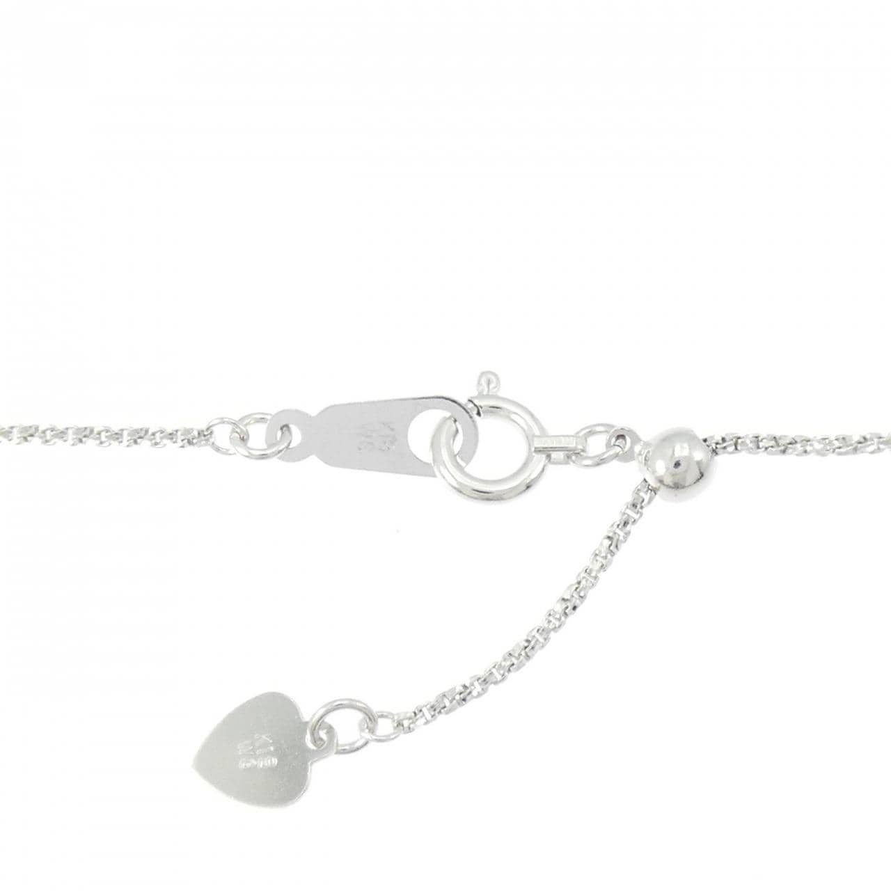PT900/K18WG フラワー ダイヤモンド ネックレス 2.00CT