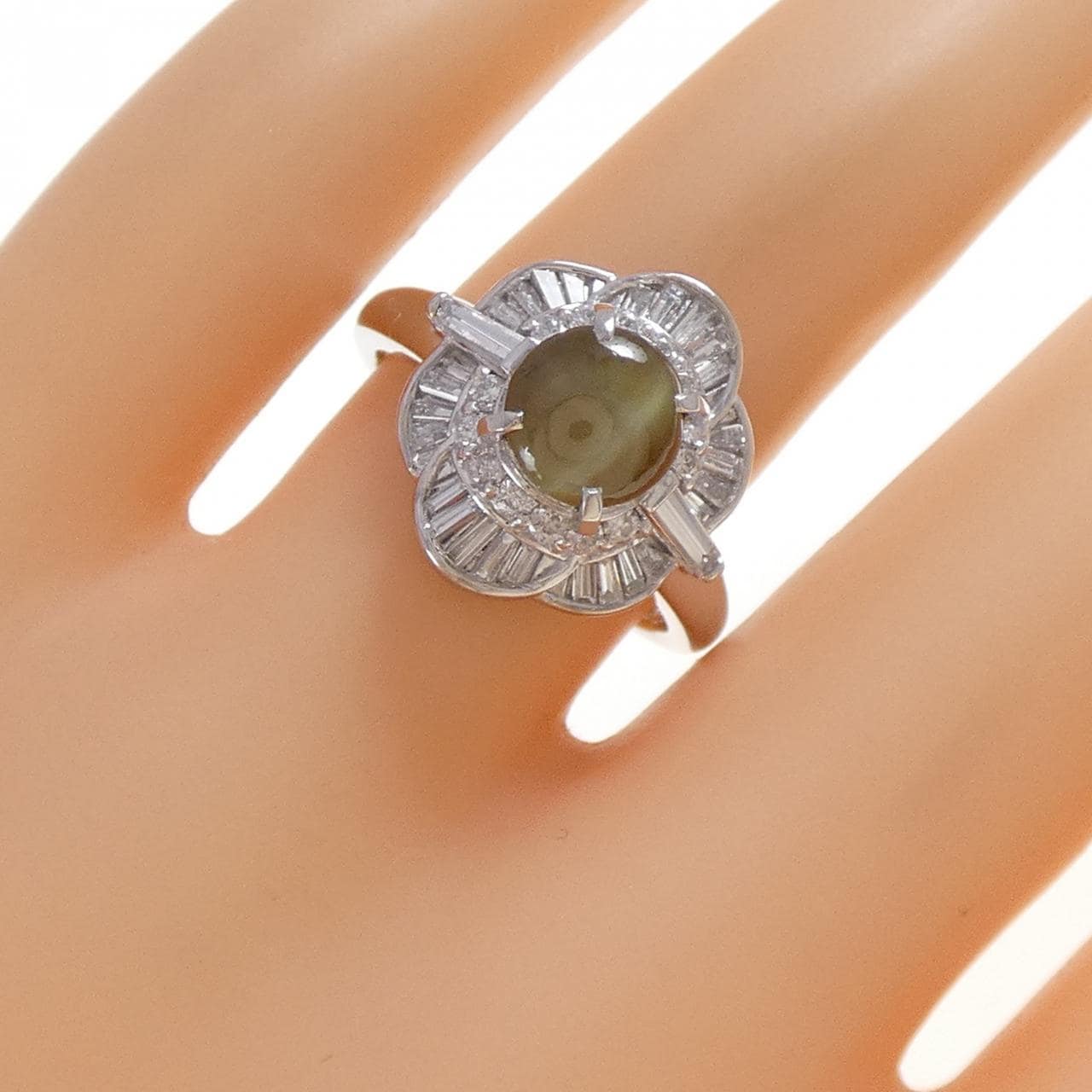 PT900 クリソベリルキャッツアイ リング 1.67CT