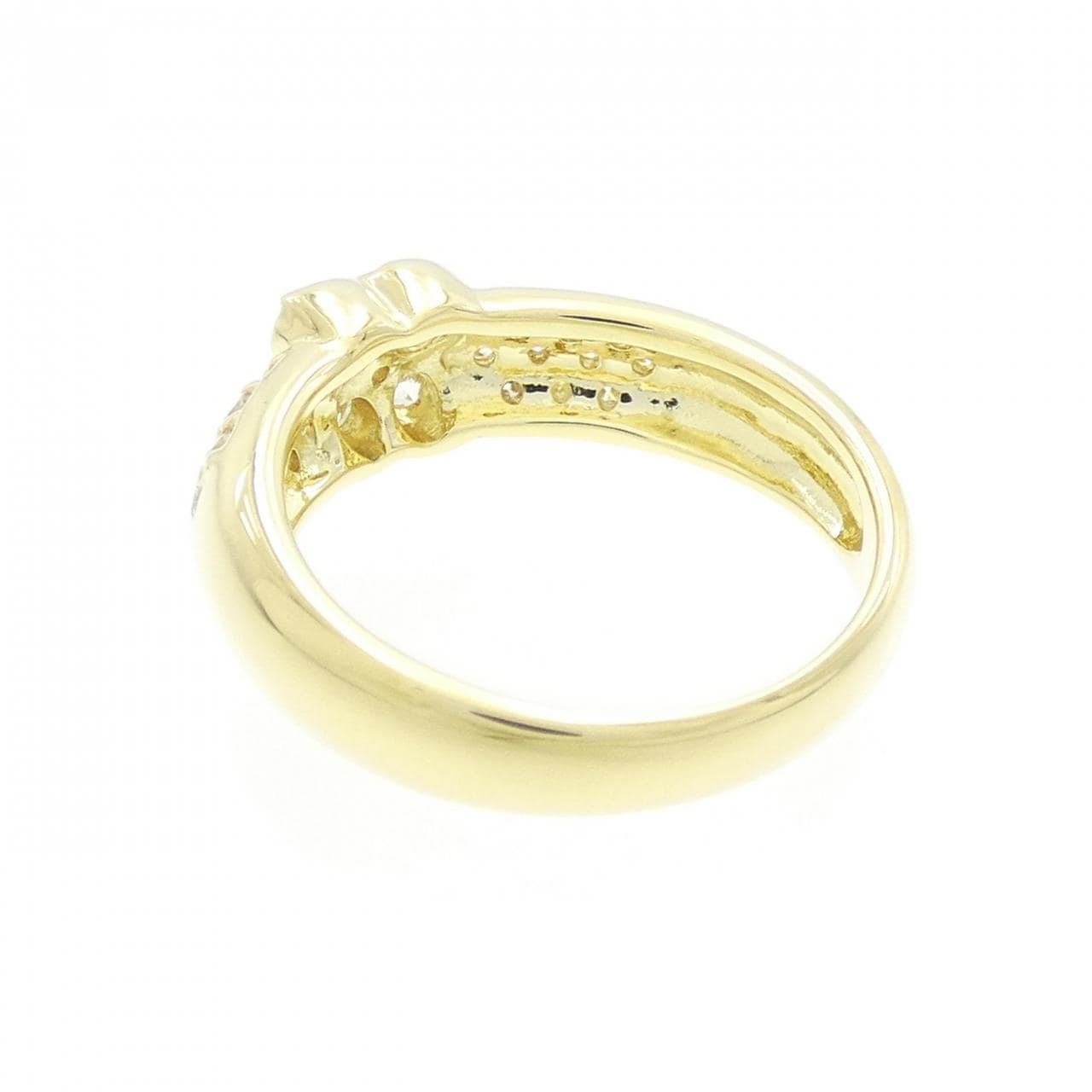 K18YG フラワー ダイヤモンド リング 0.50CT