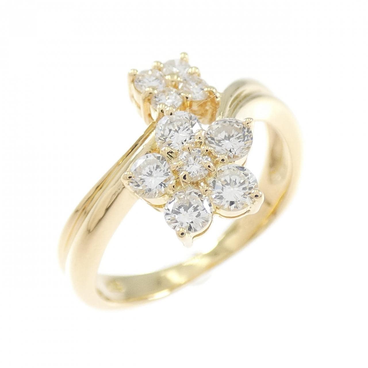 K18YG フラワー ダイヤモンド リング 0.50CT