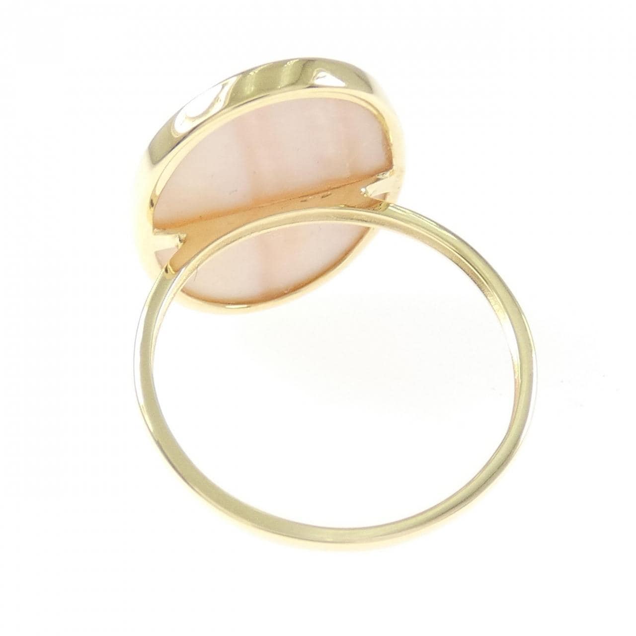 K18YG シェルカメオ リング 5.0CT