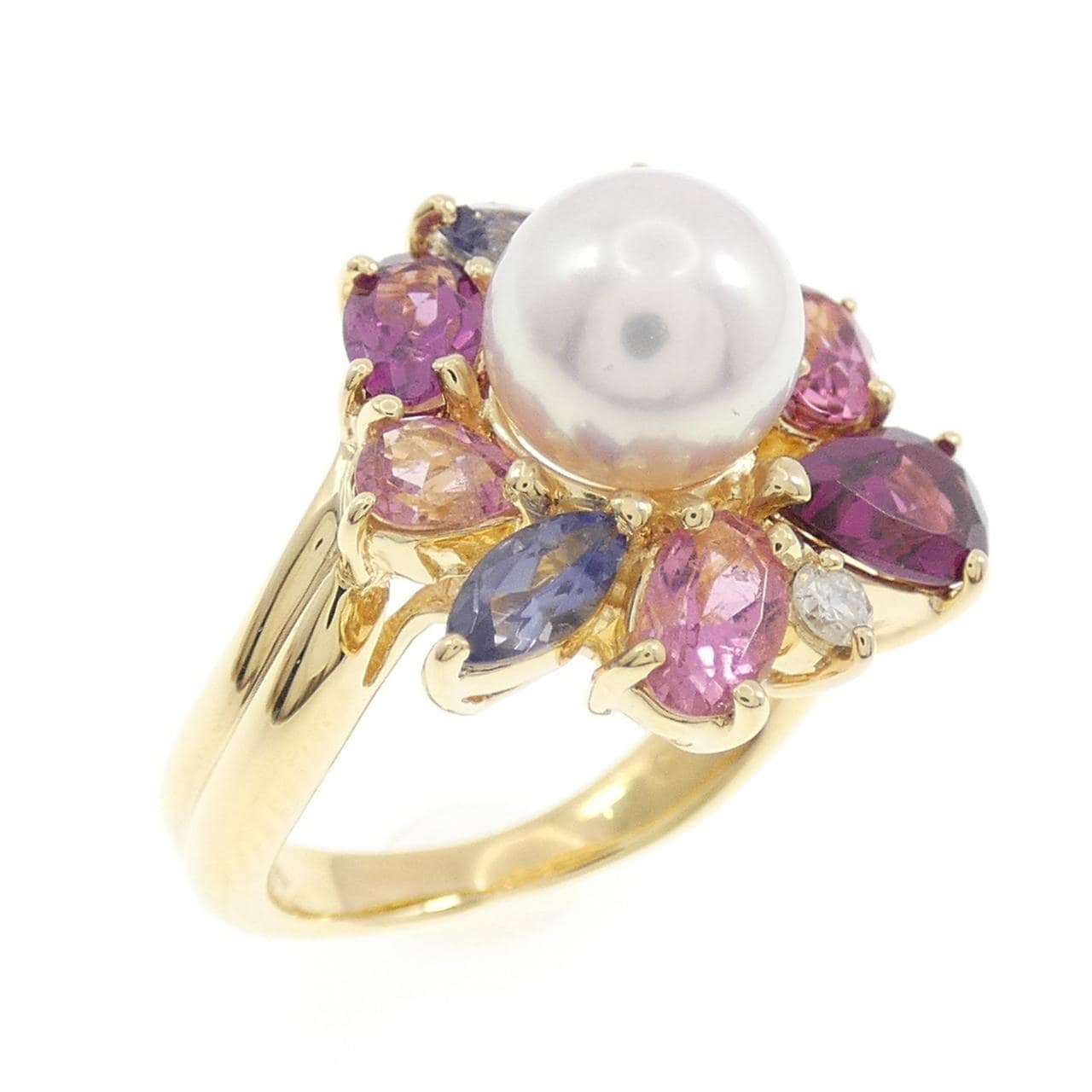K18YG color stone ring