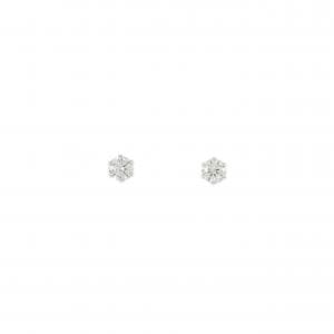 PT900 ソリティア ダイヤモンド ピアス 0.10CT