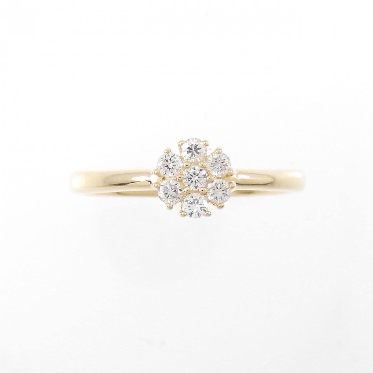 [Remake] K18YG Flower Diamond Ring 0.15CT