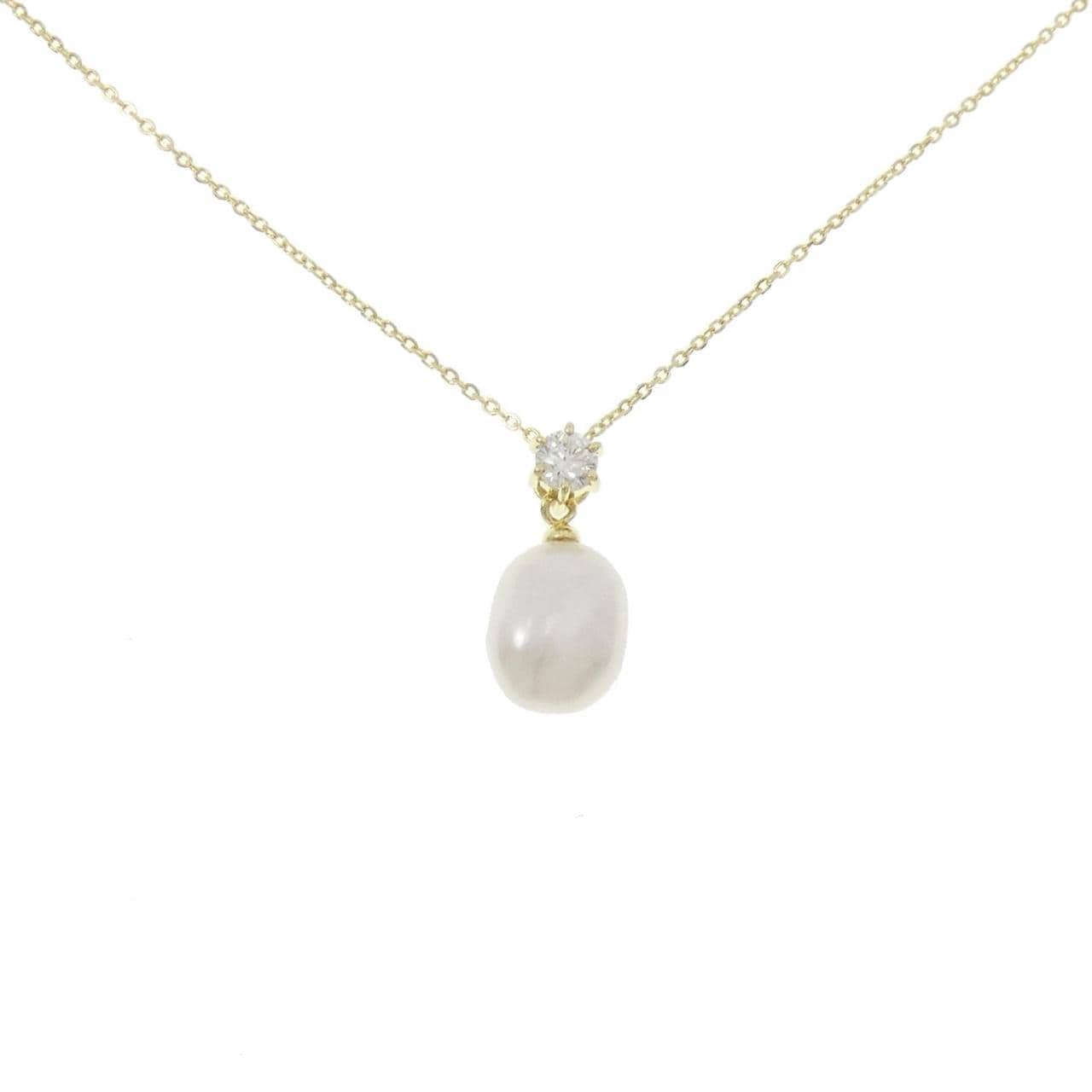 K18YG White Butterfly Pearl necklace