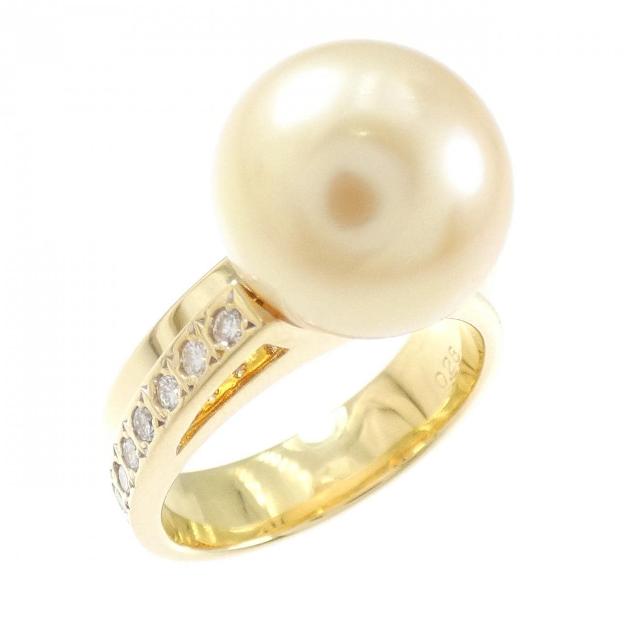 K18YG 白蝶パール リング 12.1mm