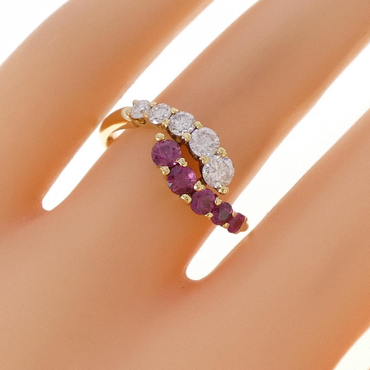 K18YG ルビー リング 0.60CT
