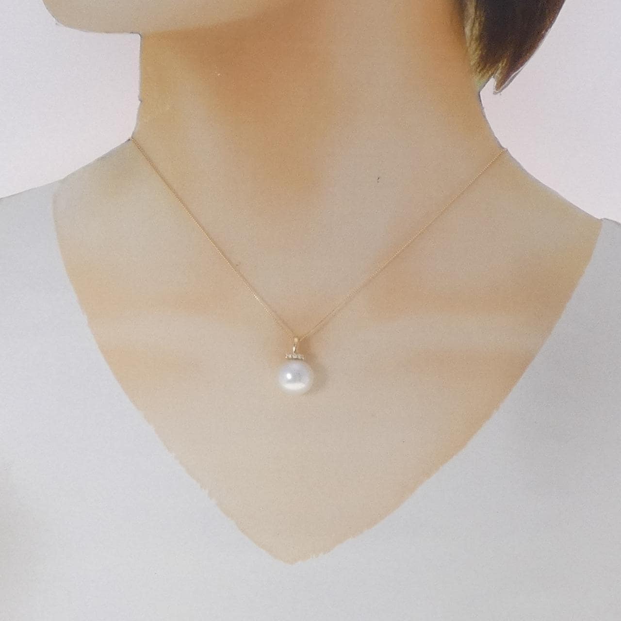 K18YG 白蝶パール ネックレス 11.3mm
