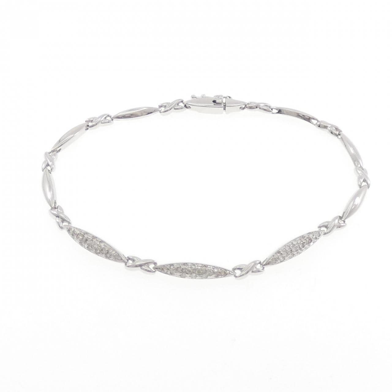 K18WG ダイヤモンド ブレスレット 0.48CT