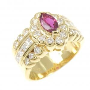 K18YG ルビー リング 0.54CT