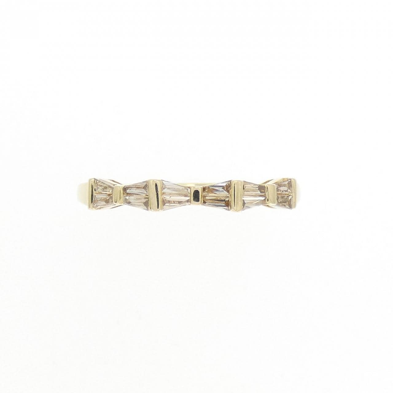 K18YG リボン ダイヤモンド リング 0.30CT