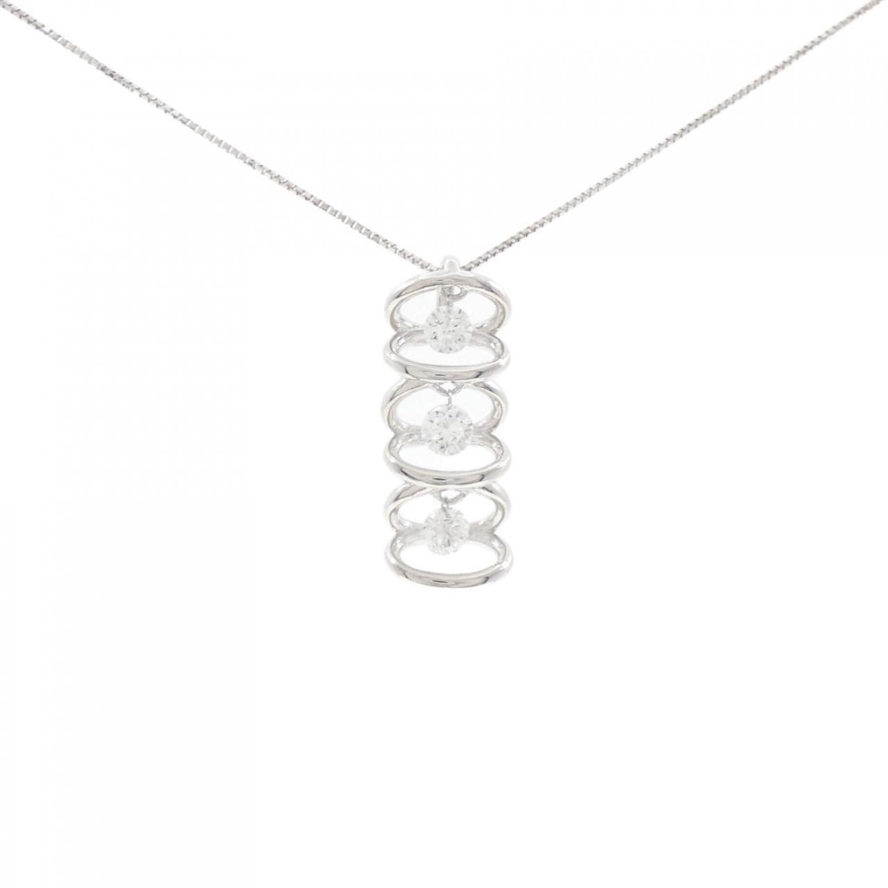 PT900/K18WG ダイヤモンド ネックレス 0.721CT