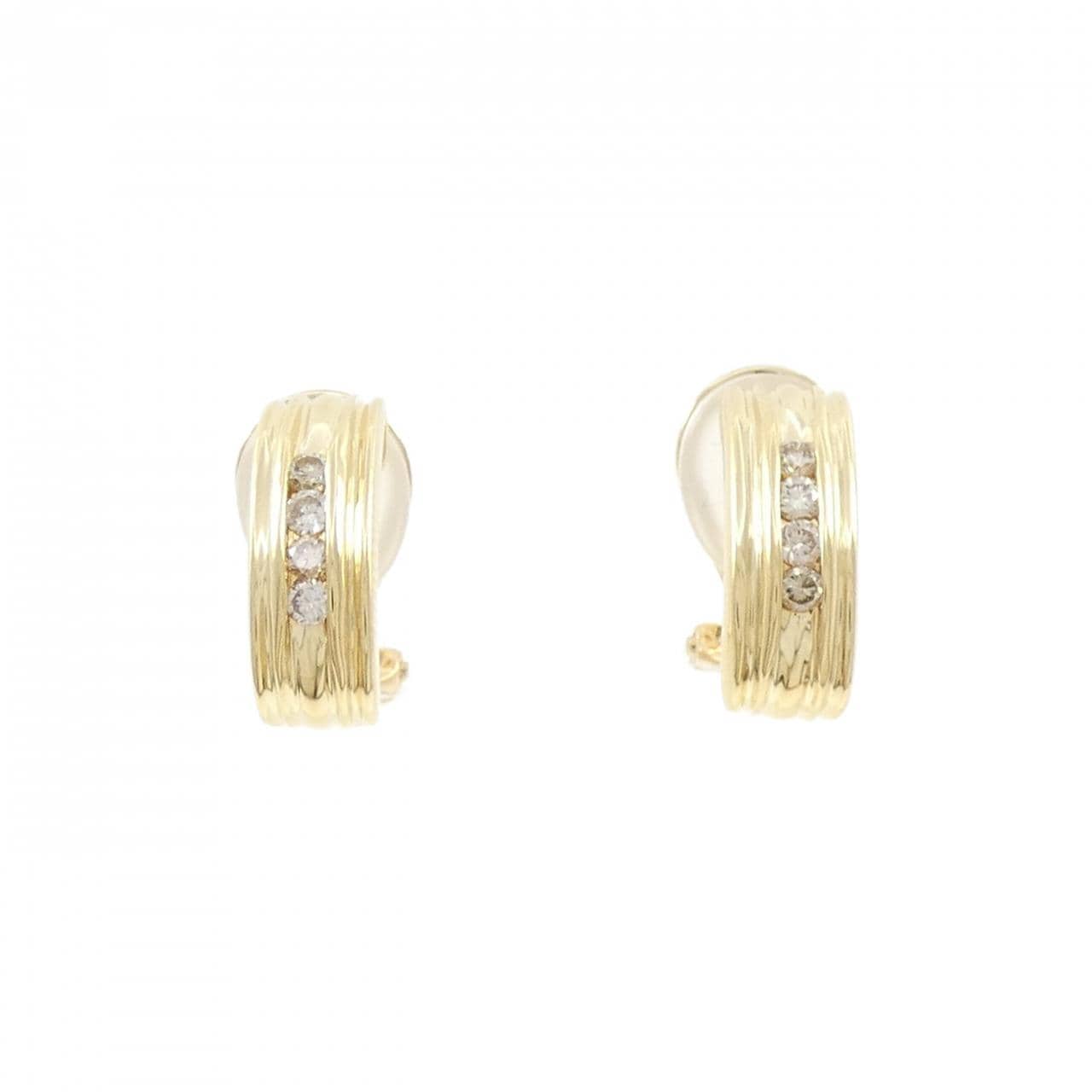 K18YG鑽石耳夹0.20CT