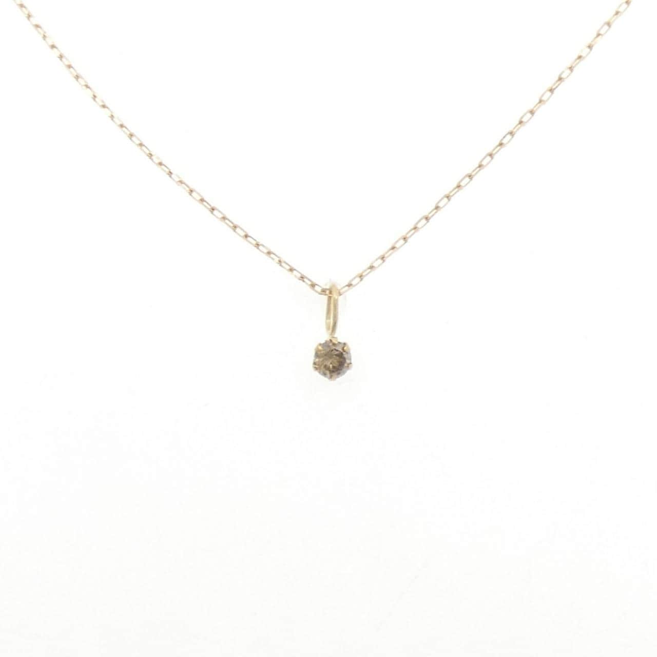 K18YG ソリティア ダイヤモンド ネックレス 0.1CT
