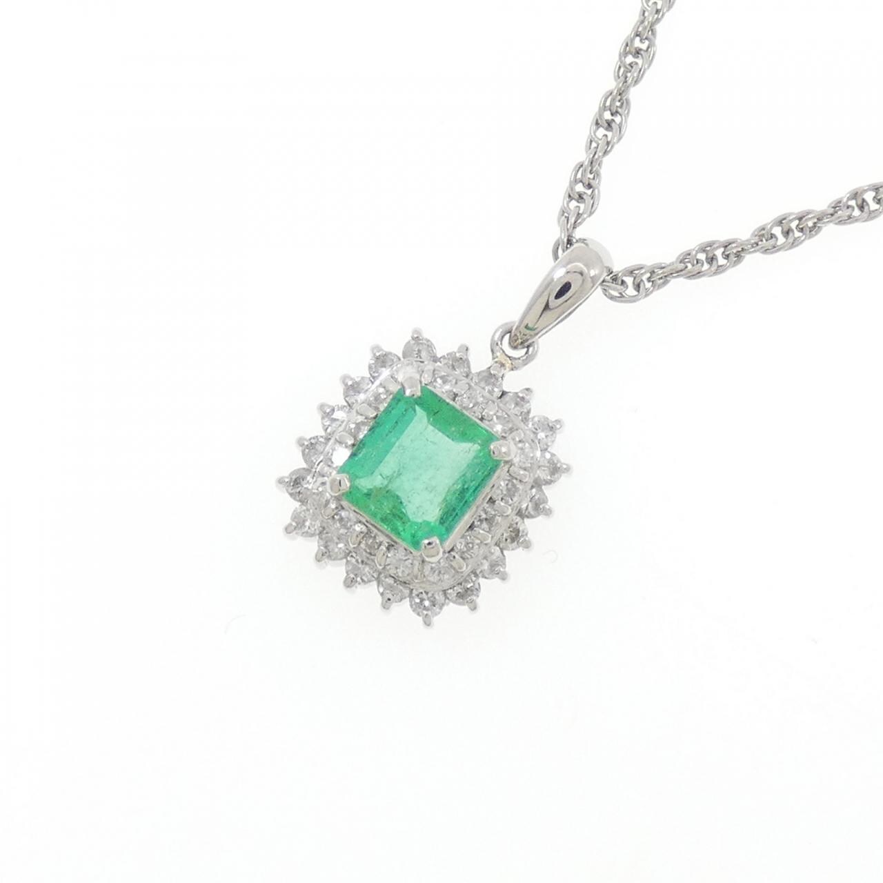 PT900/PT850 エメラルド ネックレス 0.64CT
