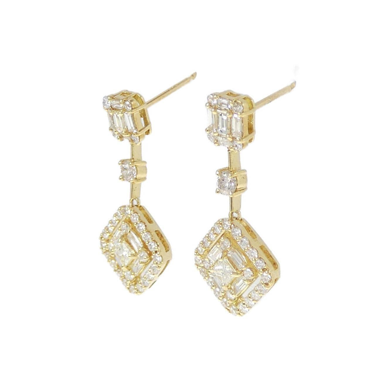 [BRAND NEW] K18YG Diamond earrings 1.00CT