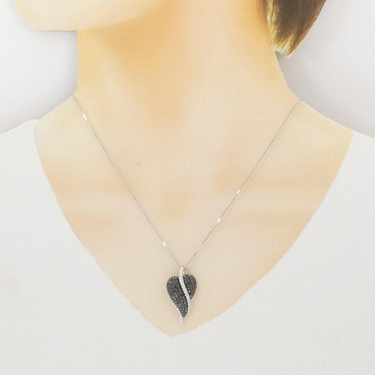 K18WG/K18BG ダイヤモンド ネックレス 1.25CT