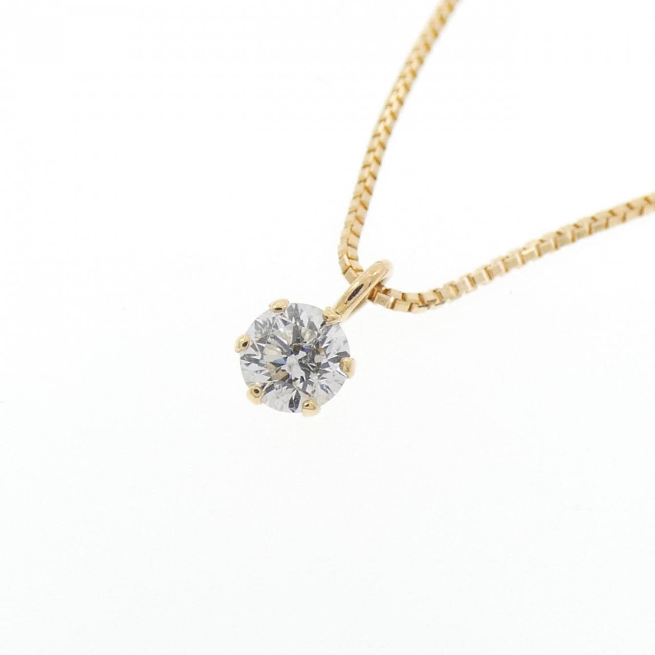 K18YG ソリティア ダイヤモンド ネックレス 0.121CT