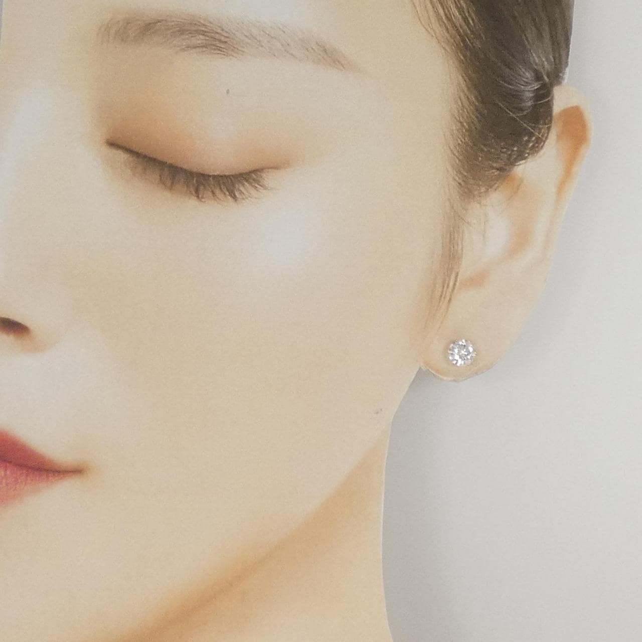 K18YG ソリティア ダイヤモンド ピアス 1.238CT