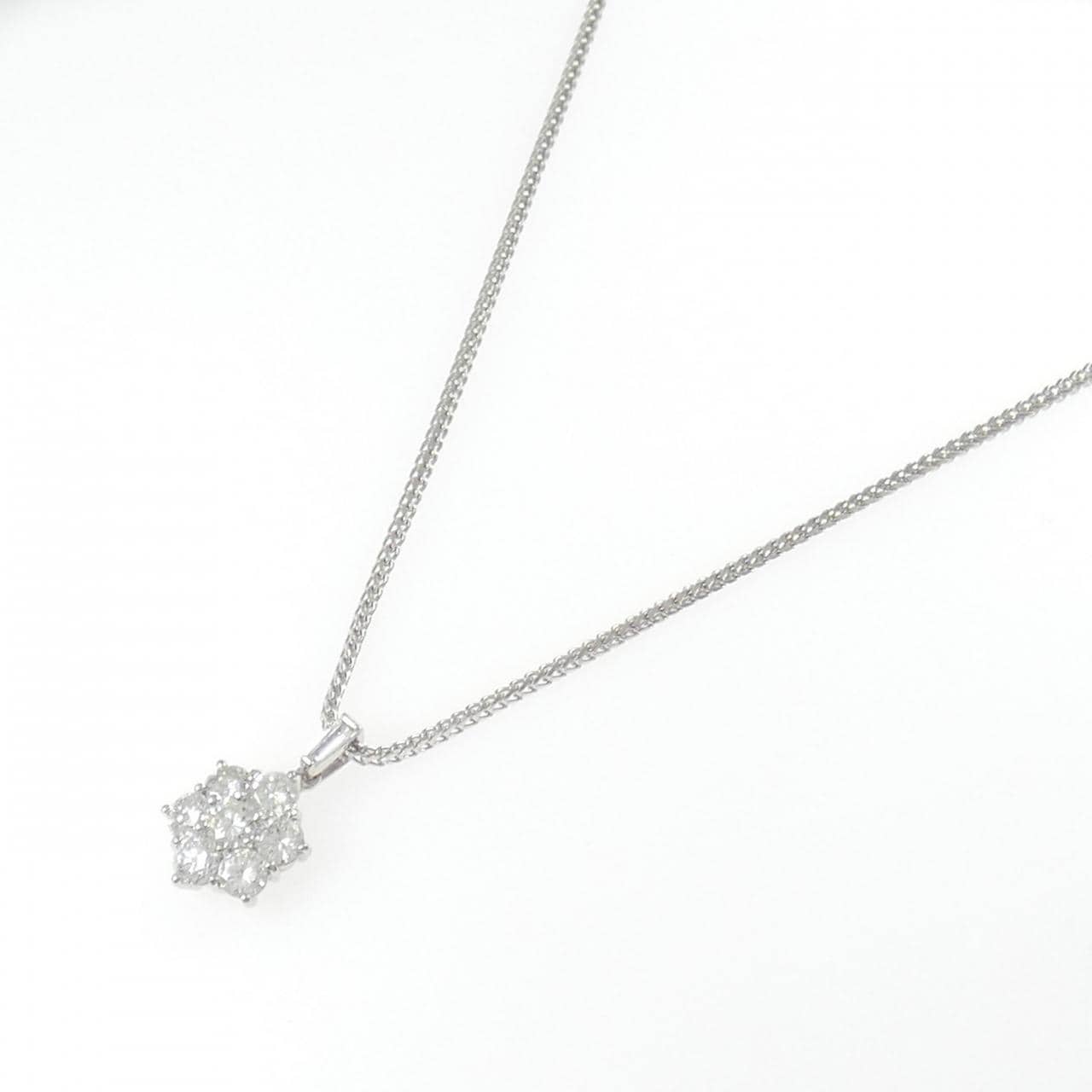 PT900/PT850 フラワー ダイヤモンド ネックレス 1.05CT