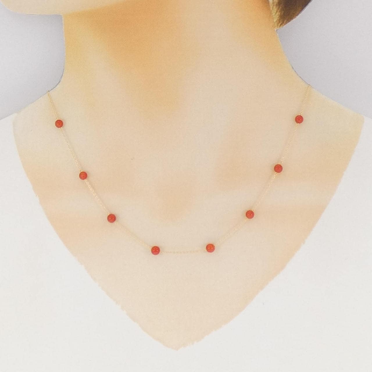 K18YG サンゴ ネックレス