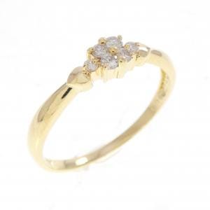 K18YG フラワー ダイヤモンド リング 0.10CT