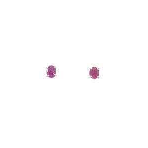 PT900 ルビー ピアス 0.6CT