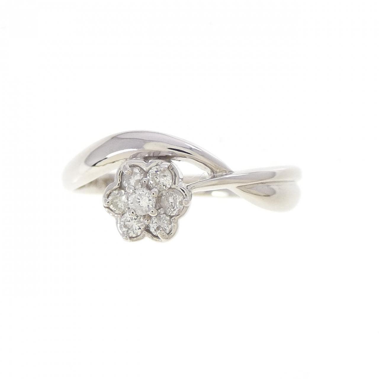 PT900 フラワー ダイヤモンド リング 0.15CT