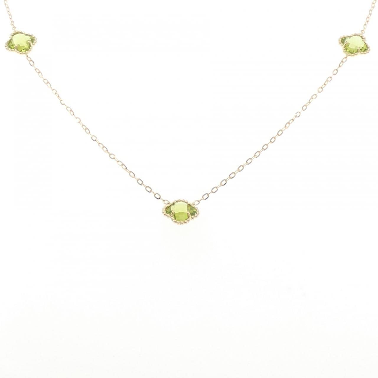 K18YG ペリドット ネックレス 10.00CT
