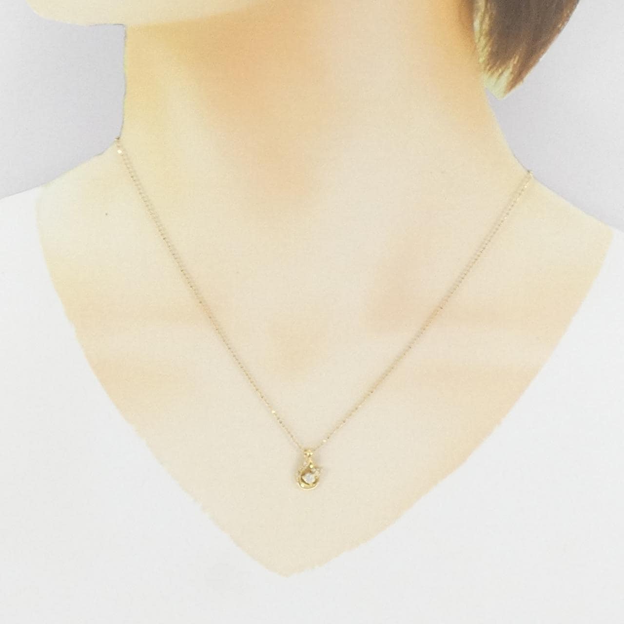K18YG/750YG ダイヤモンド ネックレス 0.15CT