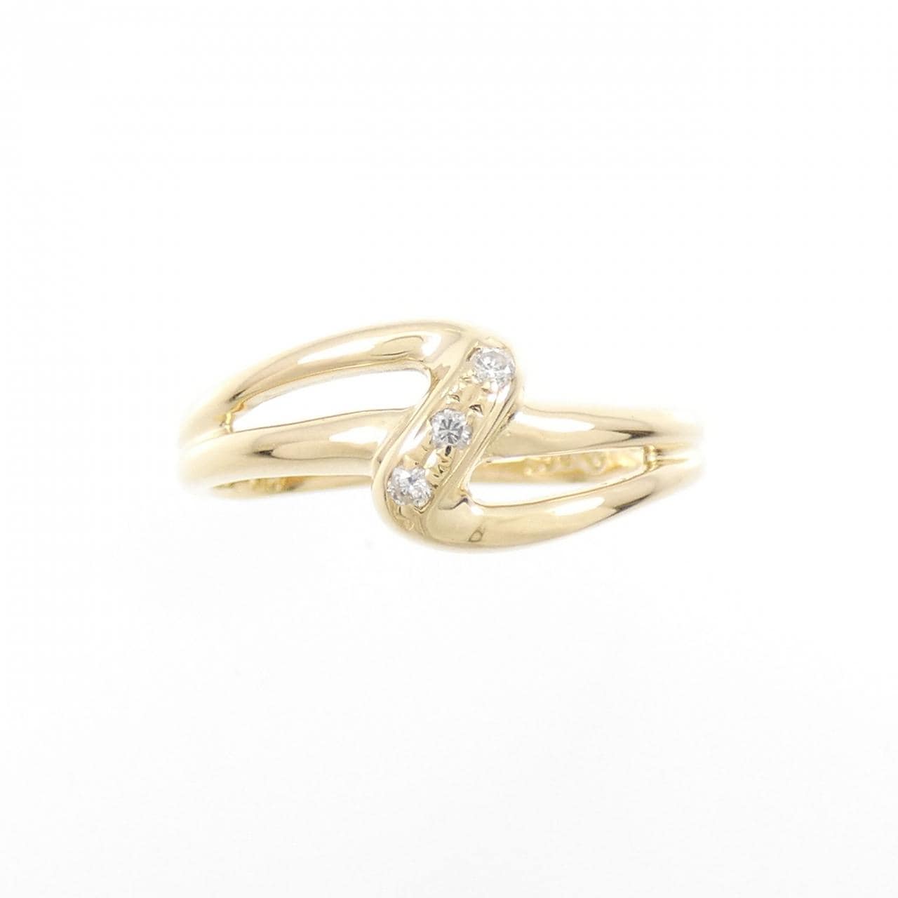 K18YG スリーストーン ダイヤモンド リング 0.03CT