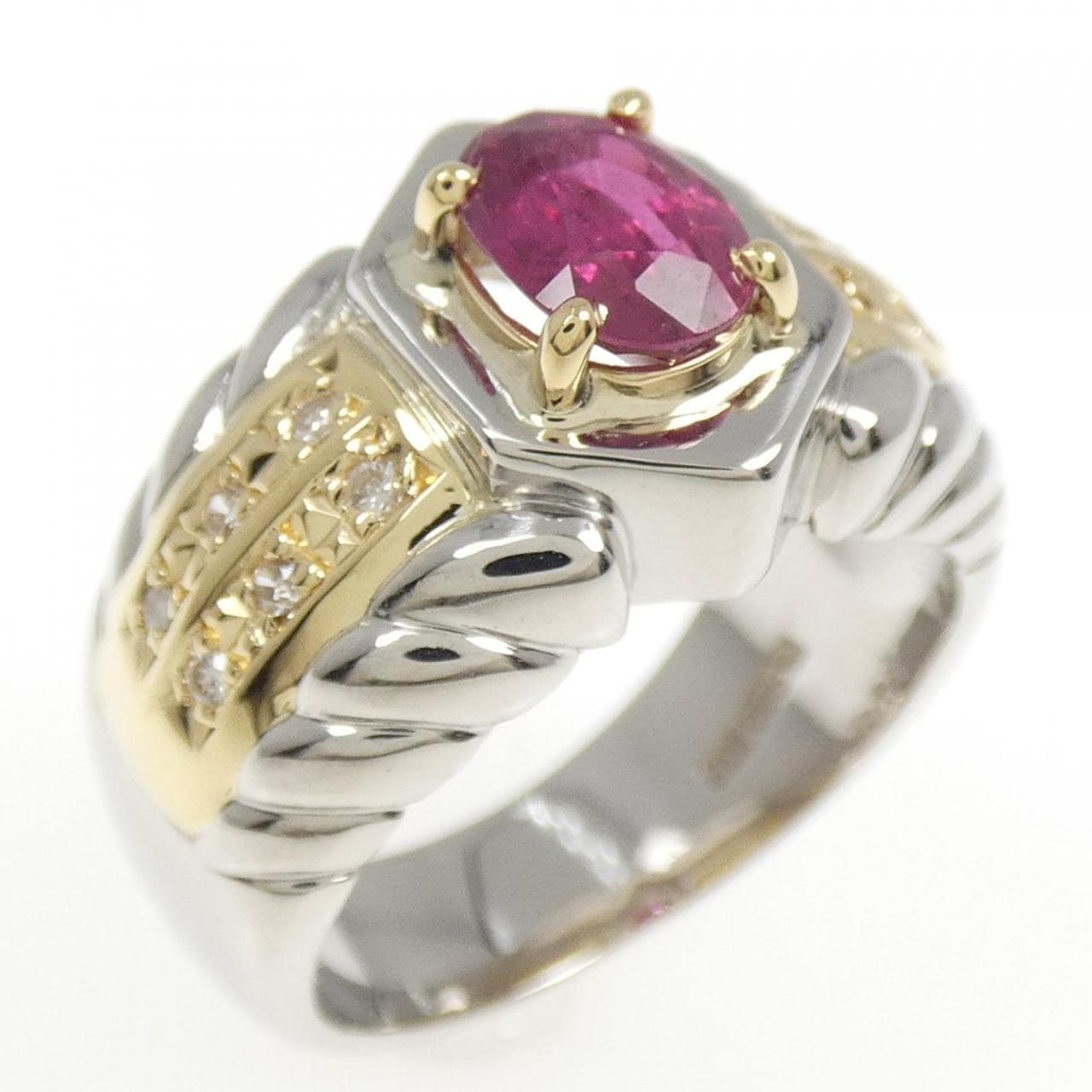 PT900/K18YG ルビー リング 1.09CT