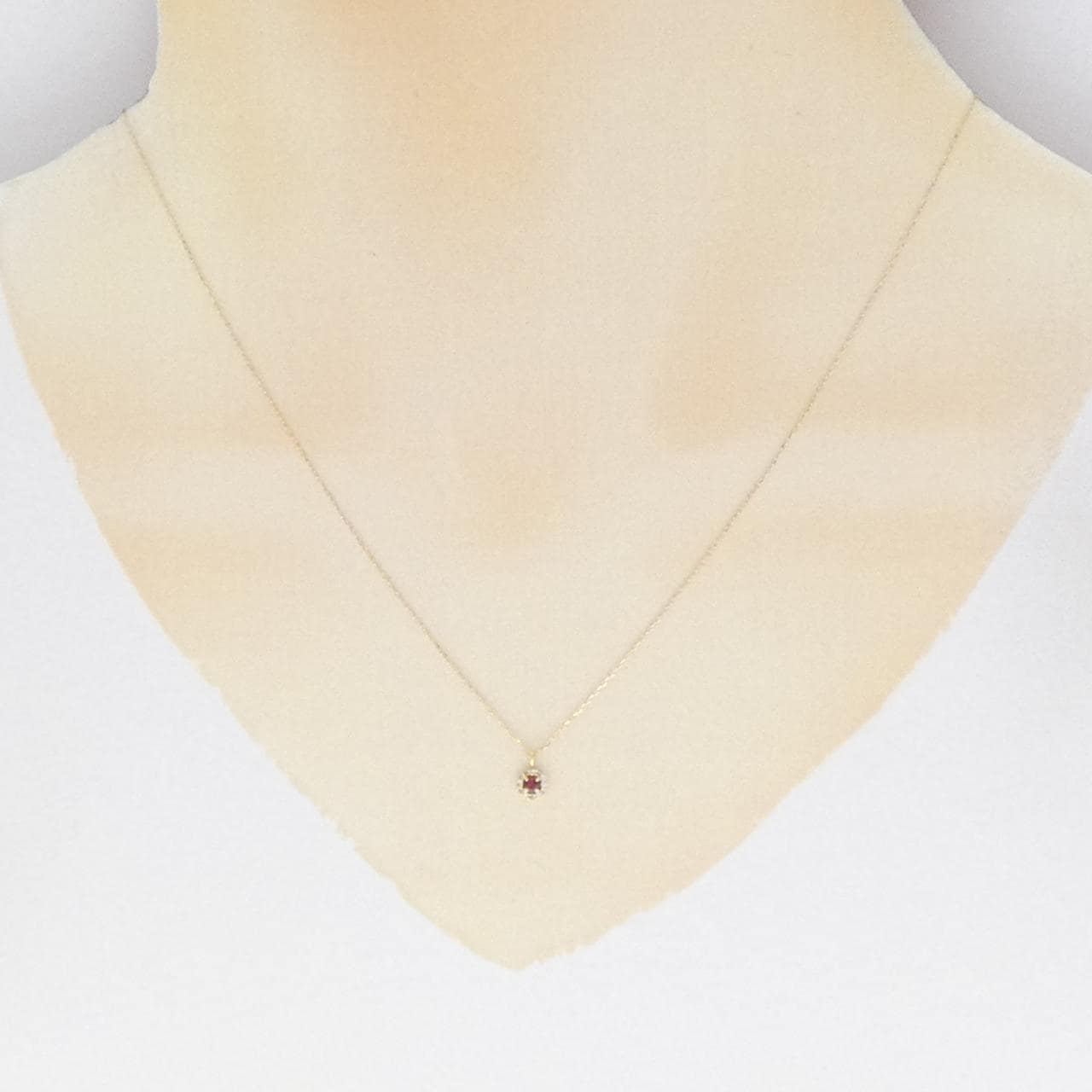 [新品] K18YG 红宝石项链 0.04CT