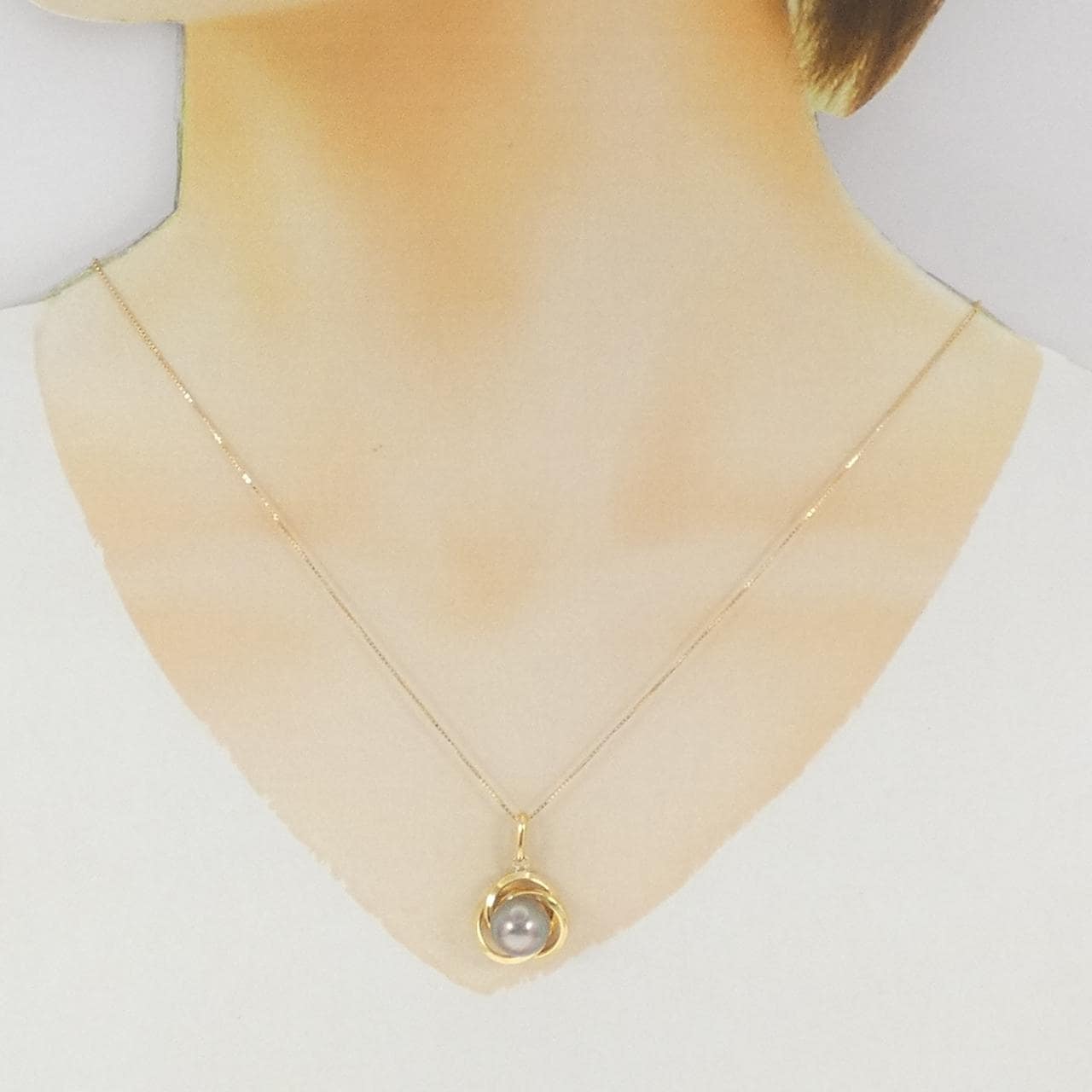 K18YG 黒蝶パール ネックレス 9.5mm