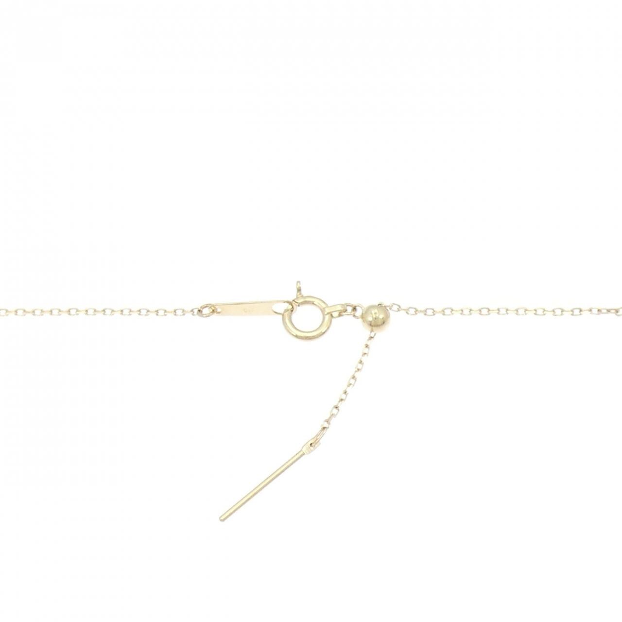 10KYG/K10YG Heart x Flower Color Stone Necklace