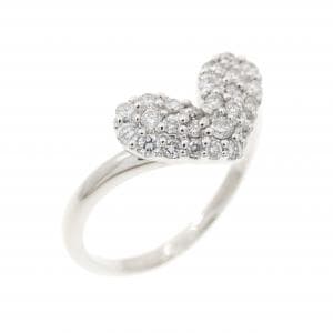K18WG ハート パヴェ ダイヤモンド リング 0.28CT