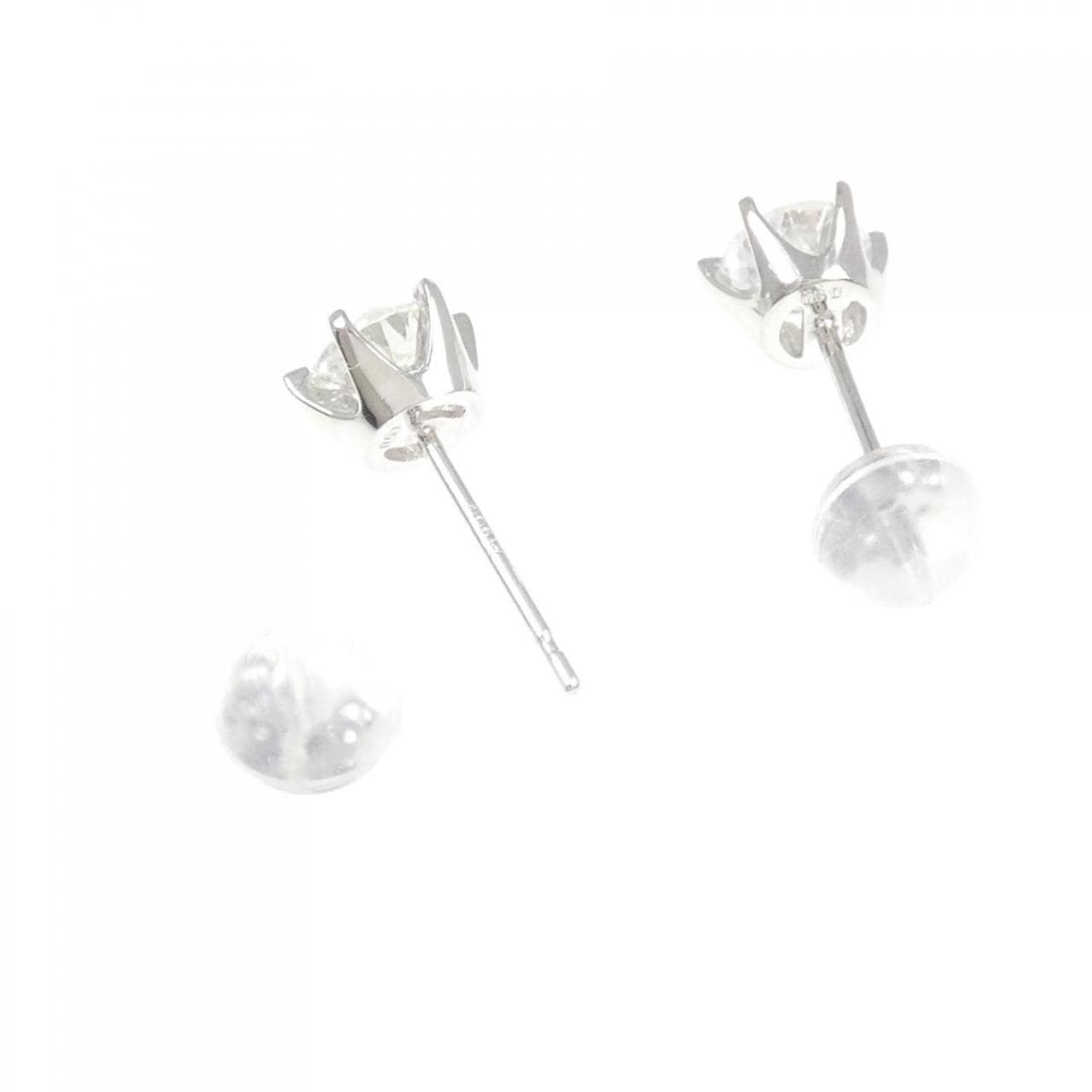 PT900 ソリティア ダイヤモンド ピアス 1.00CT
